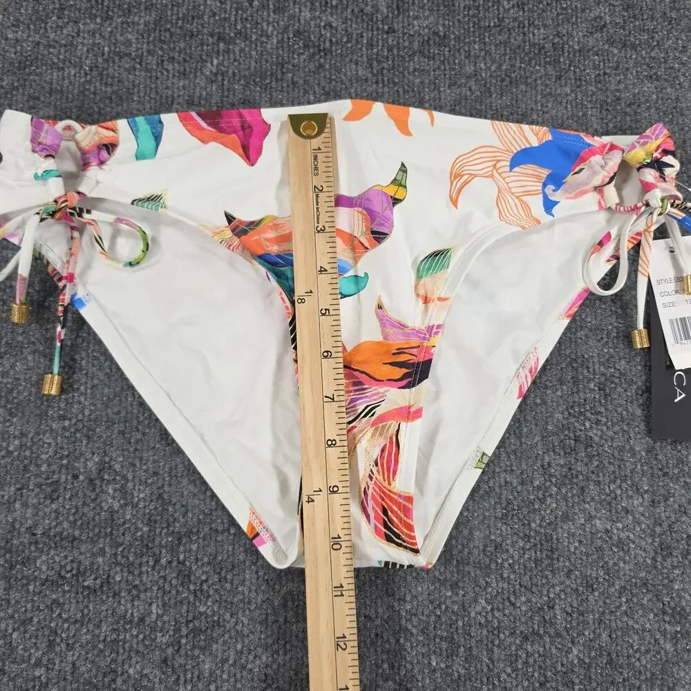 La Blanca Women's Size 12 Multicolor Floral Side Tie Bikini Bottom Swimwear